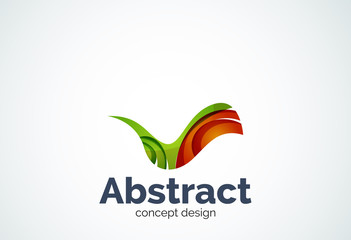 Abstract wave logo template, smooth motion concept