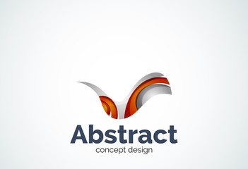 Abstract wave logo template, smooth motion concept