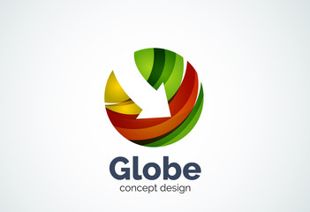 Globe with arrow logo template