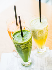 Fototapeta premium smoothie from spinach, carrots and pears