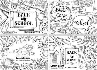 Vector set of Back to School backgrounds.