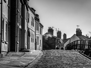 Whitby streetview in Yorkshire, England the UK