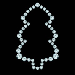 Christmas tree decorative diamond composition
