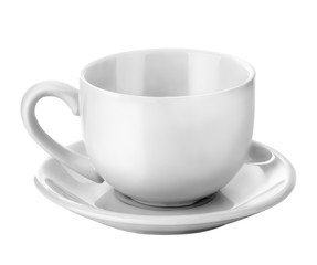 white cup isolated on the white background