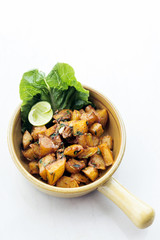 batata harra lebanese spicy fried garlic herb potato snack food