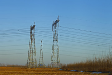 High voltage electric tower line