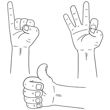 vector set of cartoon hand