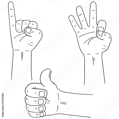 "vector set of cartoon hand" Stock image and royalty-free vector files