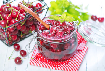 cherry jam and berries