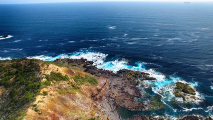 Beautiful aerial view of Australian coast in Victoria state