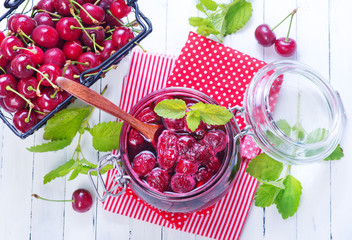 cherry jam and berries