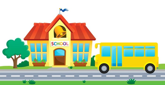 School and bus theme image 1