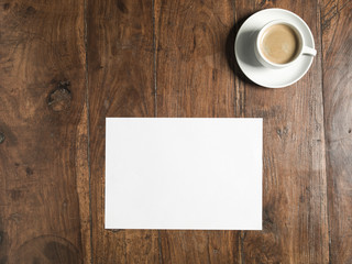 coffee and copy space, view from above 