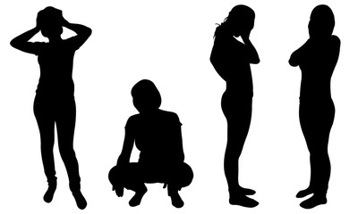 set of women in despair