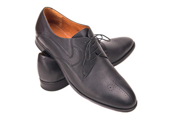 Classic male black leather shoes