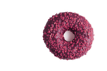 Donut on a white background. View from above.