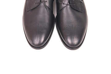 Classic male black leather shoes