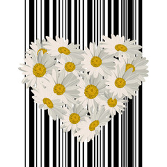 Flowers in the shape of a heart.