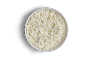 Cottage cheese in white plate