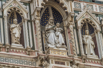 Fototapeta na wymiar Florence Cathedral is beautiful and known as The Cathedral of Saint Mary of the Flowers and is a World Heritage Site