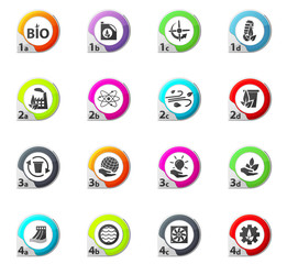 Eco energy icons set