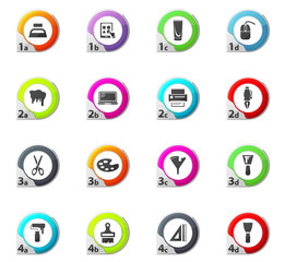 Art tools icons set