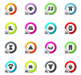 Baby clothes icons set