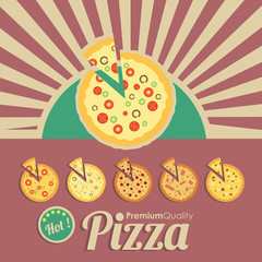 Pizza party cartoon advertising poster