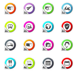 Delivery service icons set