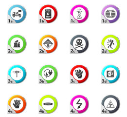 High voltage icons set