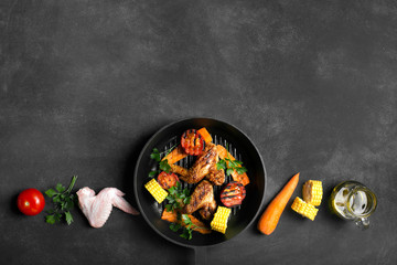 Chicken wings on the grill  pan