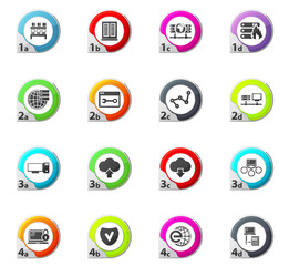 Internet, server, network icons set