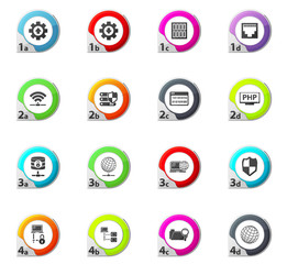 Internet, server, network icons set