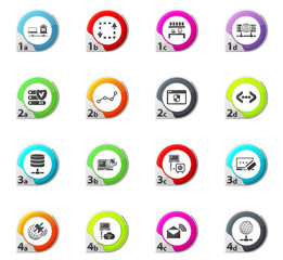 Internet, server, network icons set