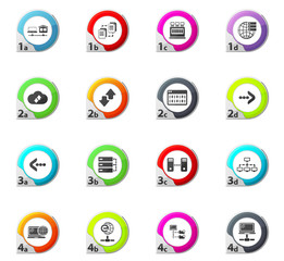 Internet, server, network icons set