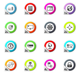 Internet, server, network icons set