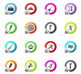Work tools icons set