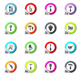 Work tools icons set