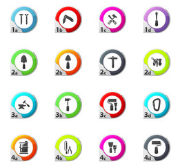 Work tools icons set