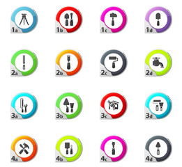 Work tools icons set