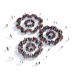 cog gear people 3D rendering