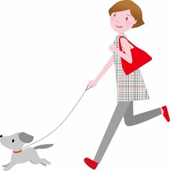 犬と一緒に散歩