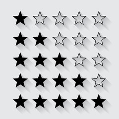 set of black stars rating