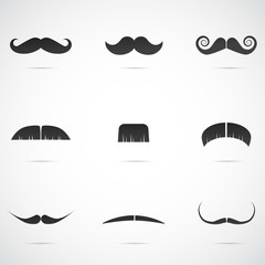 Mustache vector icon set.