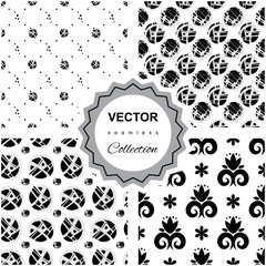 Hand drawn abstract seamless pattern collection