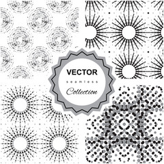 Hand drawn abstract seamless pattern collection