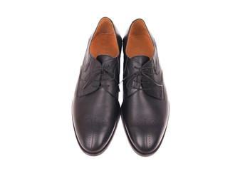 Classic male black leather shoes
