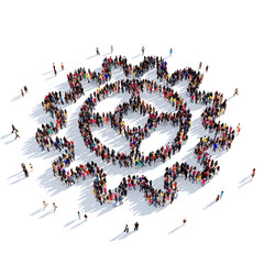 cog gear people 3D rendering