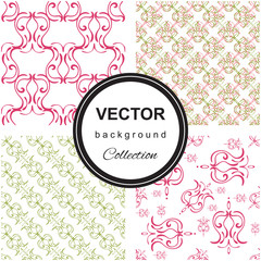 Hand drawn flower seamless pattern collection