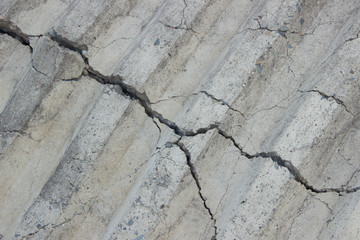 Paving slabs of concrete on the street harvested for laying trac